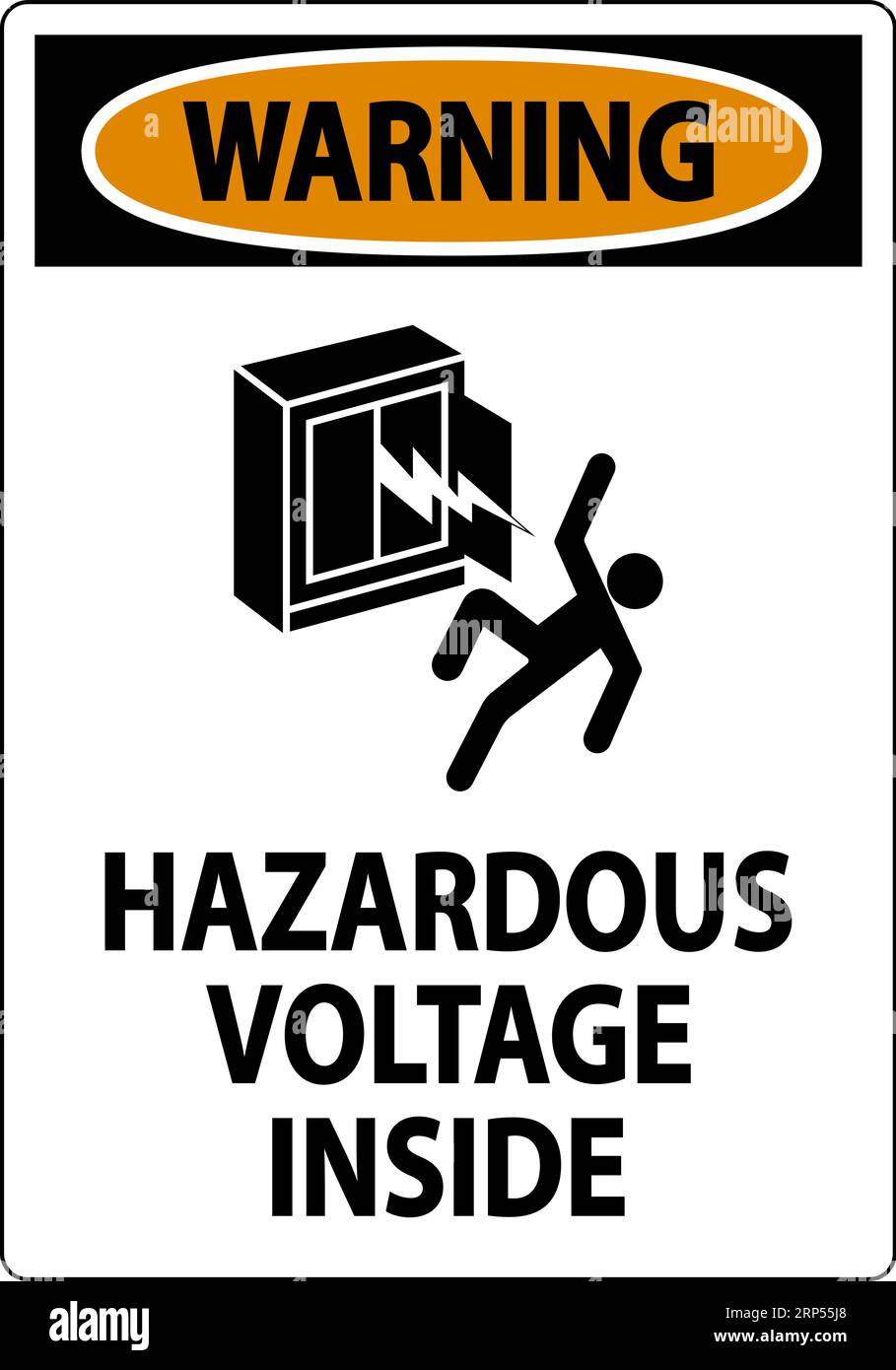 Warning Sign Hazardous Voltage Inside Stock Vector