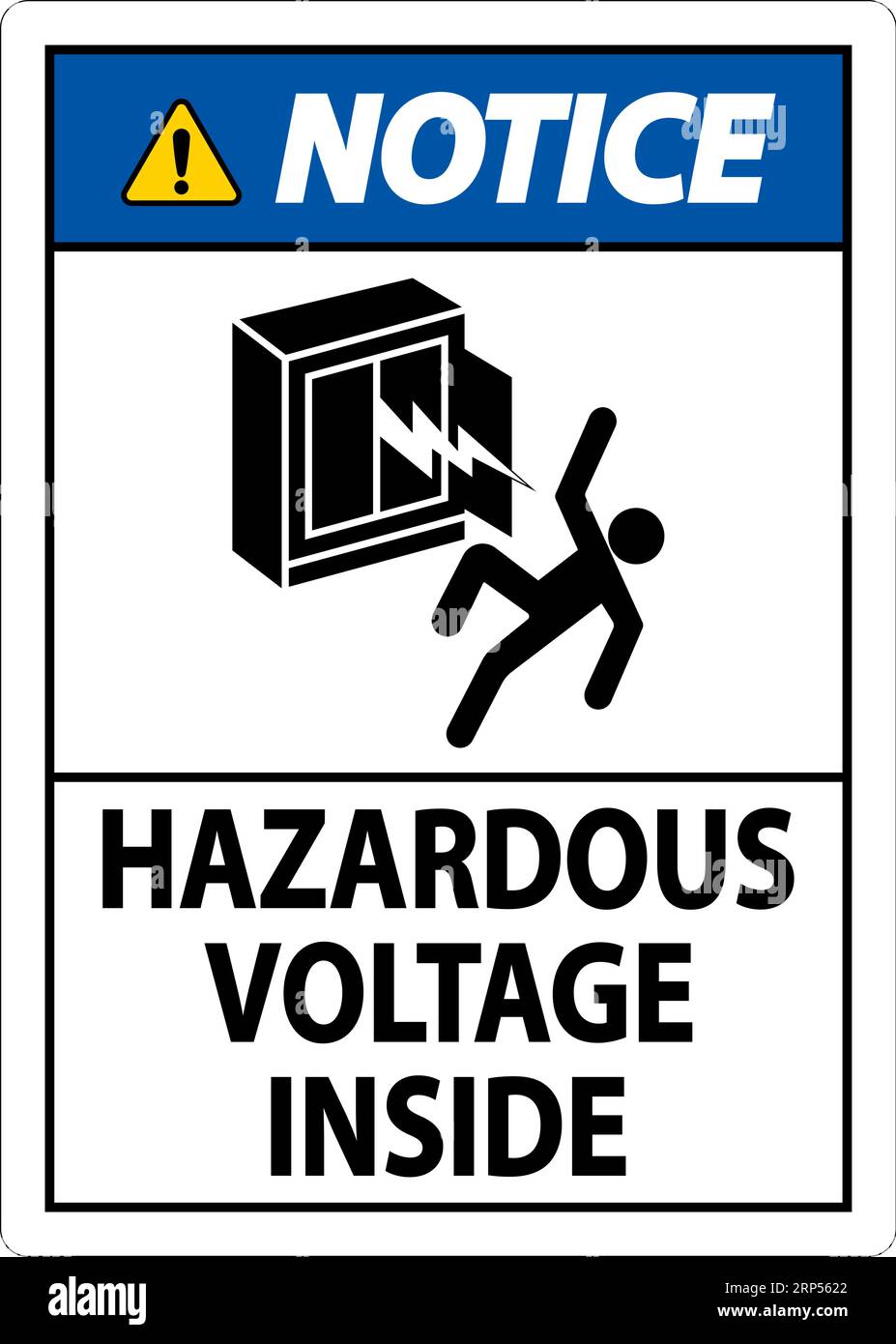 Notice Sign Hazardous Voltage Inside Stock Vector