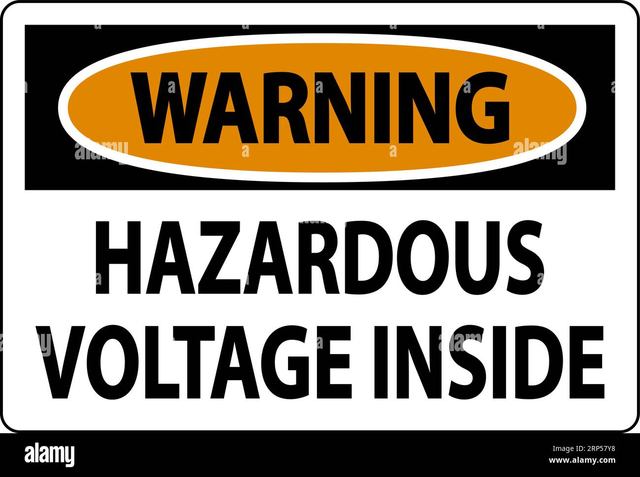 Warning Sign Hazardous Voltage Inside Stock Vector