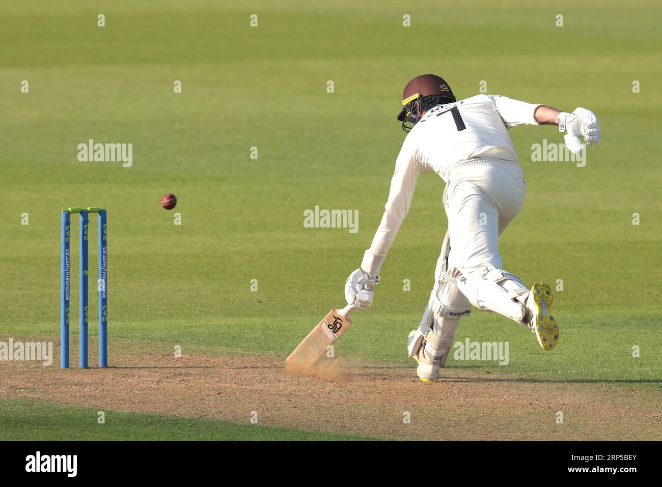 London, UK. 3rd Sep, 2023. Surrey's Ben Foakes takes a quick single to reach his 100 as Surrey take on Warwickshire in the County Championship at the Kia Oval, day one. Credit: David Rowe/Alamy Live News Stock Photo