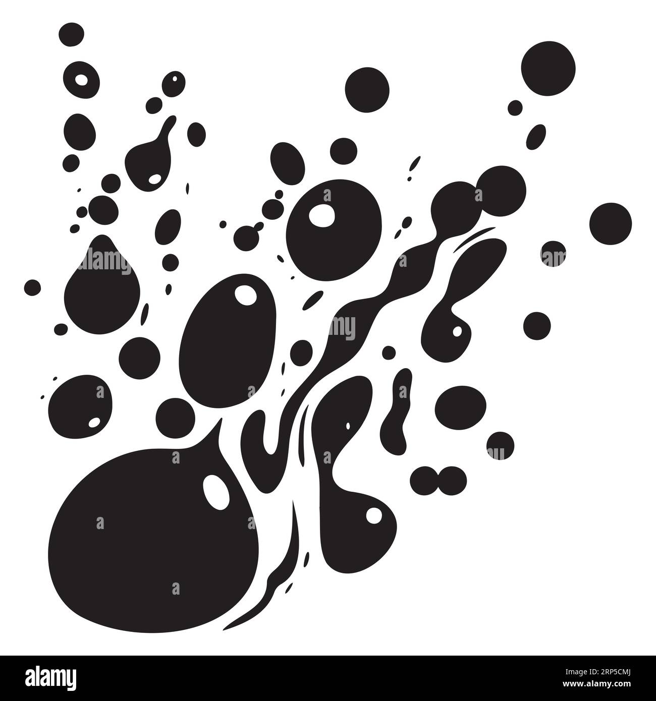 abstract creative background. Black isolated drops on a white background. Stock Vector