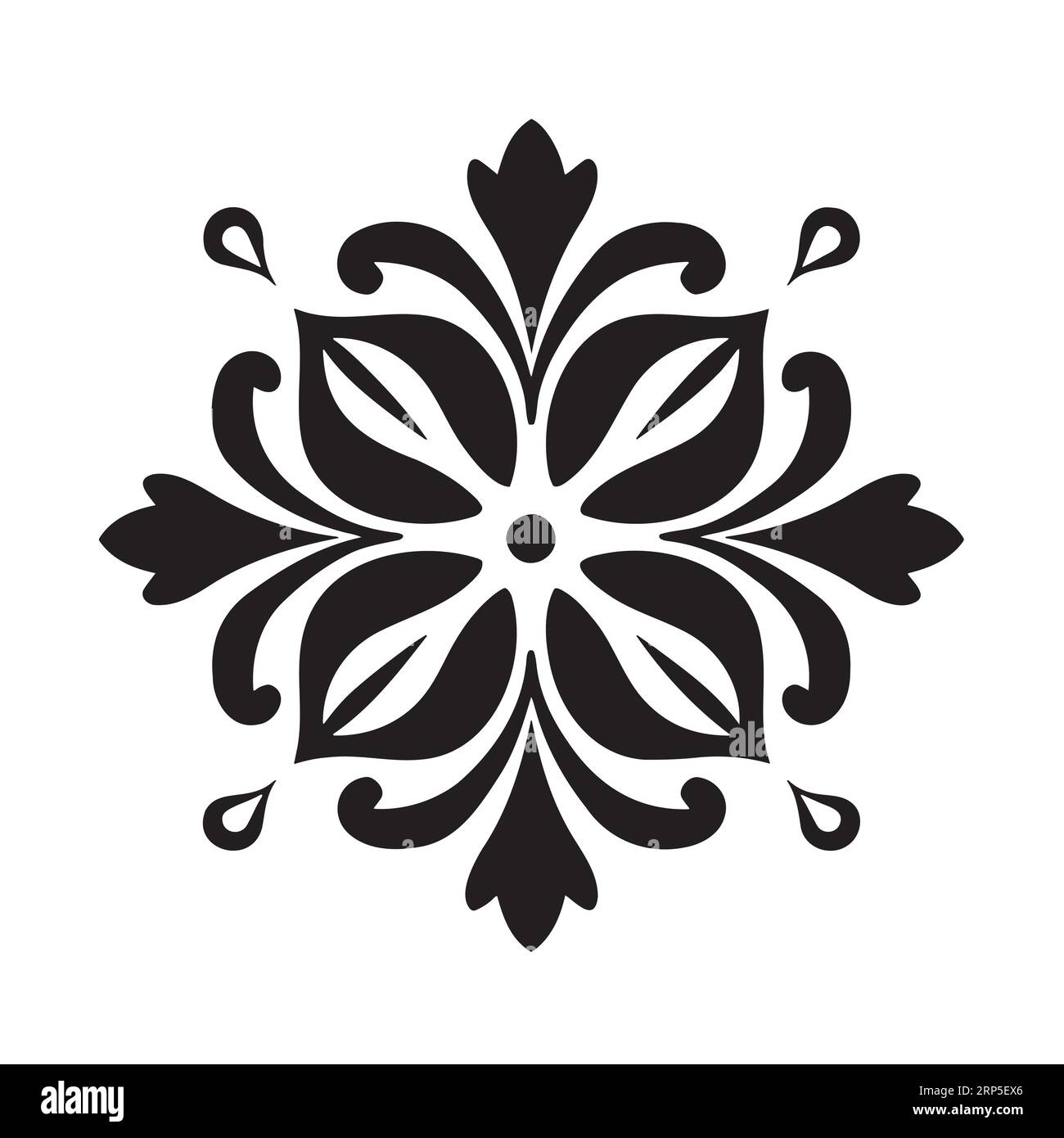 Black Rectangular Decorative Border, Stencil. Stock Vector