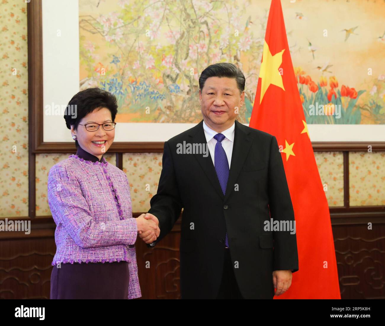 (181217) -- BEIJING, Dec. 17, 2018 -- Chinese President Xi Jinping (R) meets with Chief Executive of Hong Kong Special Administrative Region (HKSAR) Carrie Lam, who is on a duty visit, in Beijing, capital of China, Dec. 17, 2018. ) CHINA-BEIJING-XI JINPING-HKSAR CHIEF EXECUTIVE-MEETING (CN) XiexHuanchi PUBLICATIONxNOTxINxCHN Stock Photo