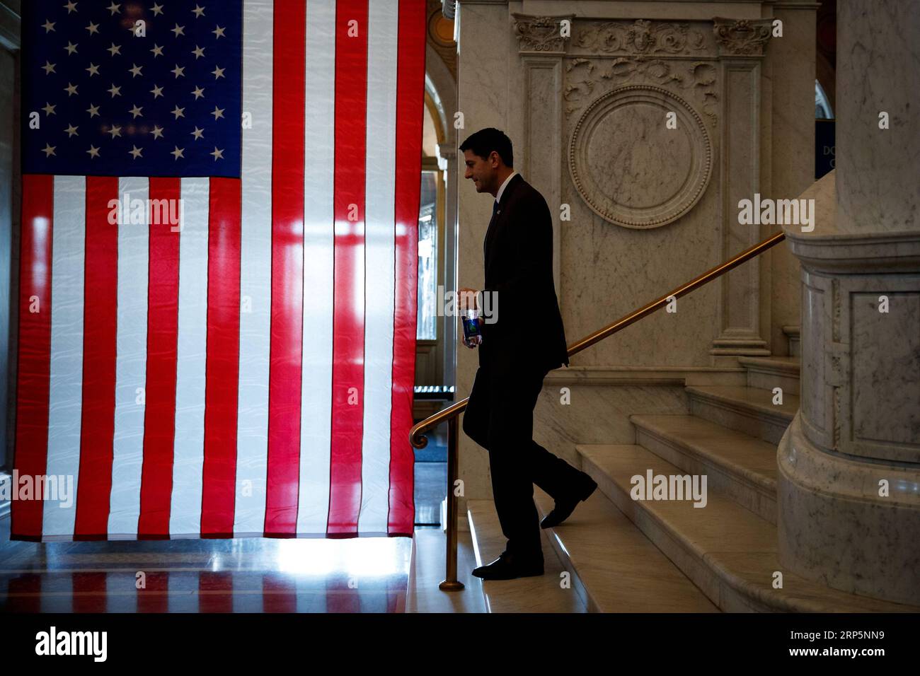 (181220) -- WASHINGTON, Dec. 20, 2018 -- Outgoing U.S. House Speaker Paul Ryan arrives to give his farewell address at the Library of Congress on Capitol Hill in Washington Dec. 19, 2018. Ryan, 48, has served for almost two decades as a congressman representing Wisconsin State in the House of Representatives. His speakership will be succeeded on Jan. 3 by Nancy Pelosi, a Democratic congresswoman who is now House Minority Leader. ) U.S.-WASHINGTON-PAUL RYAN-FAREWELL ADDRESS TingxShen PUBLICATIONxNOTxINxCHN Stock Photo