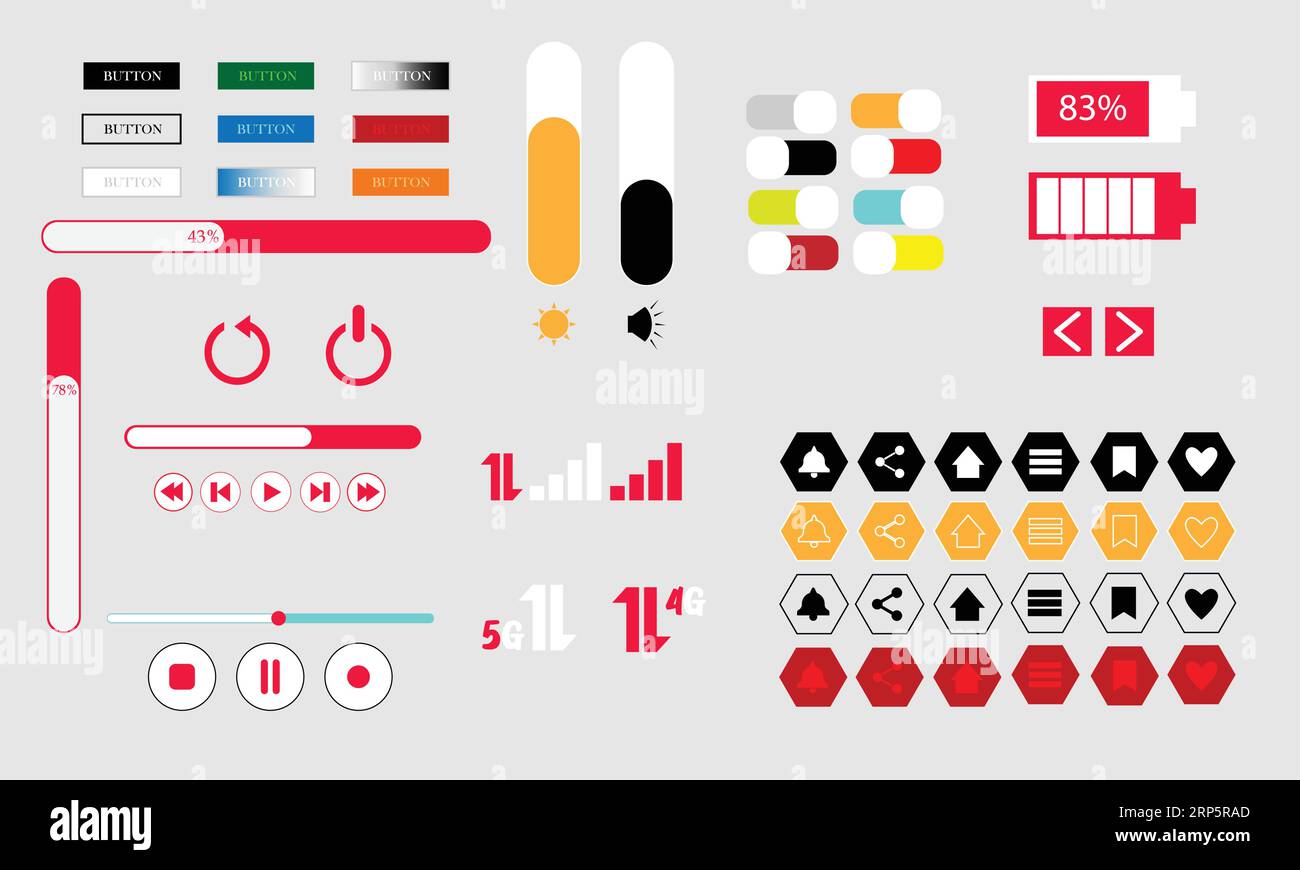 Ui Icon Kit Set of Ui icons Stock Vector