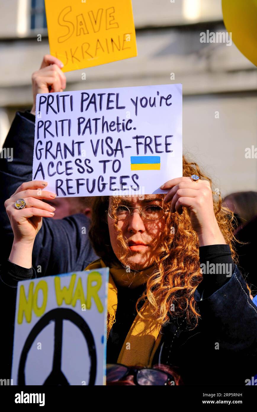 Whitehall, Opp. Downing Street, London, UK. 26th Feb 2022. Protesters