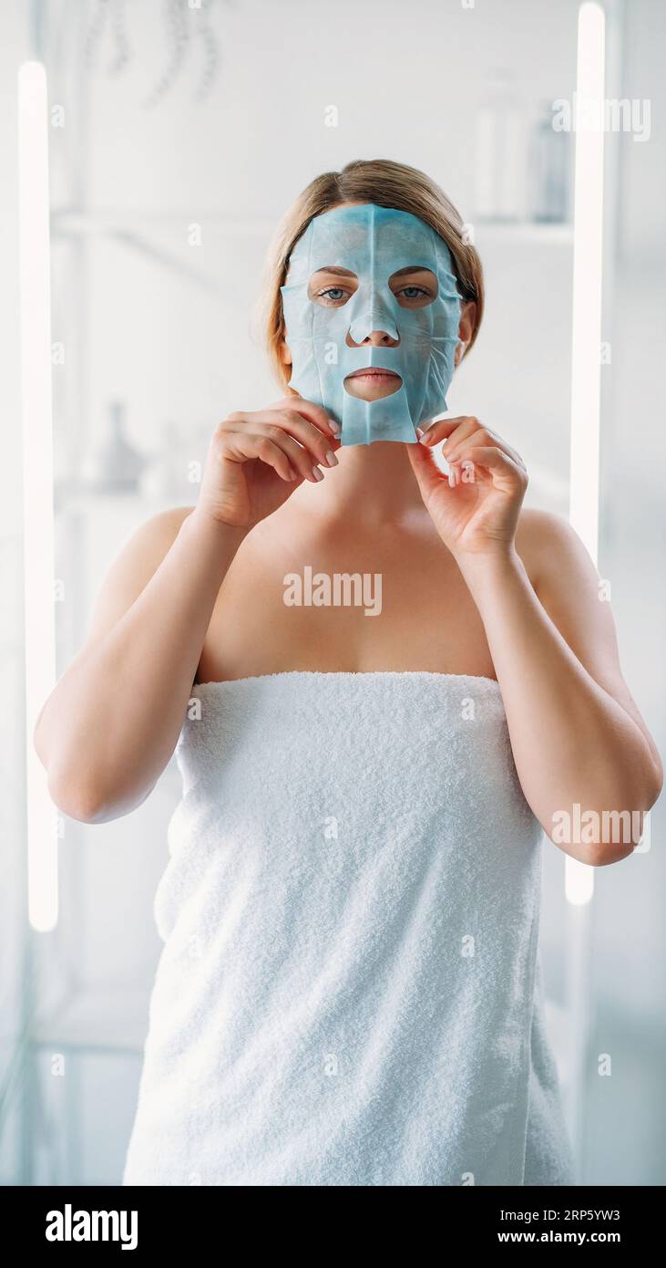 Beauty girl applying acne hi-res stock photography and images - Alamy