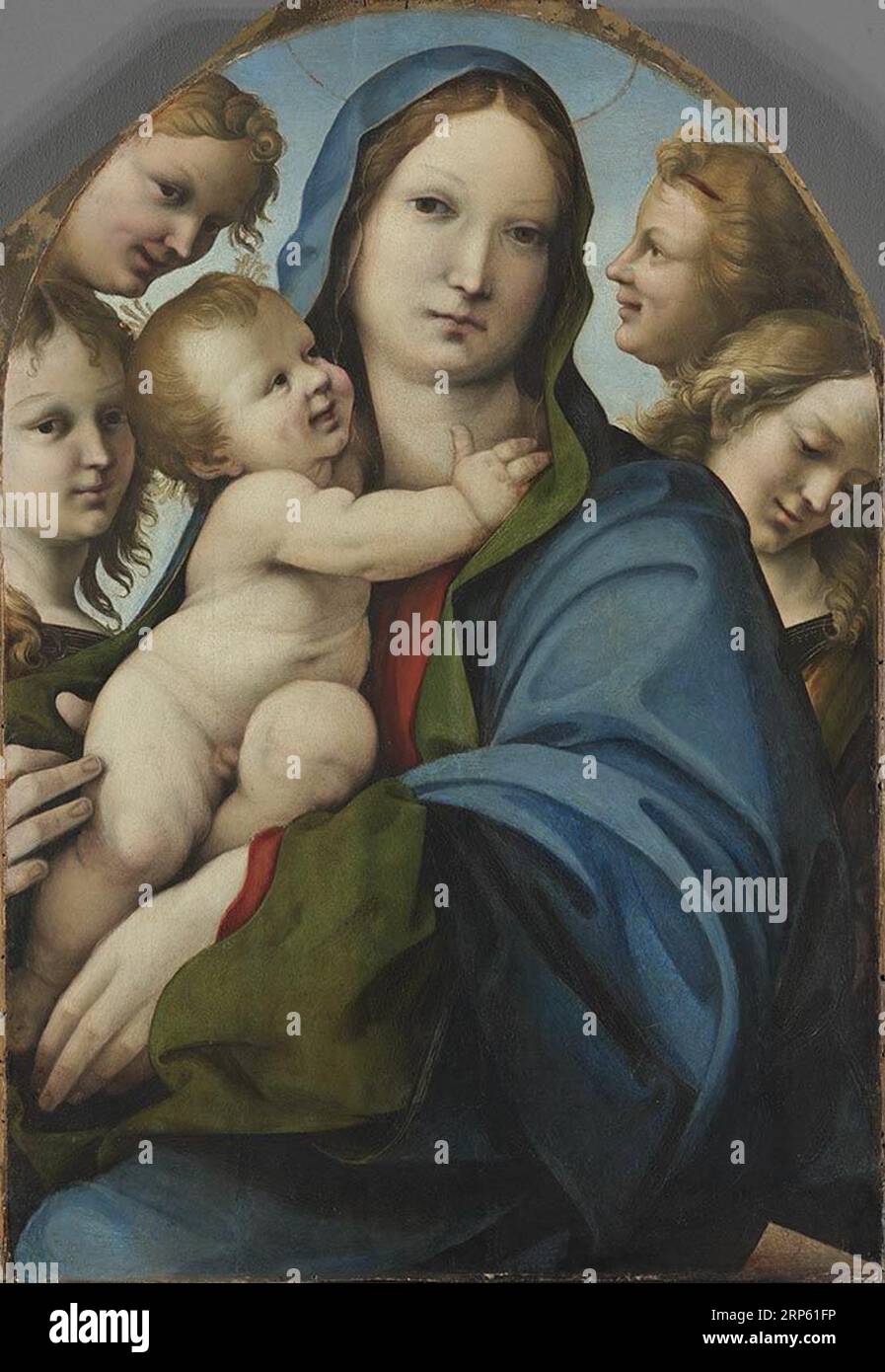 Maria mit dem Kinde und vier Engeln between 1477 and 1533 by Girolamo del Pacchia Stock Photo