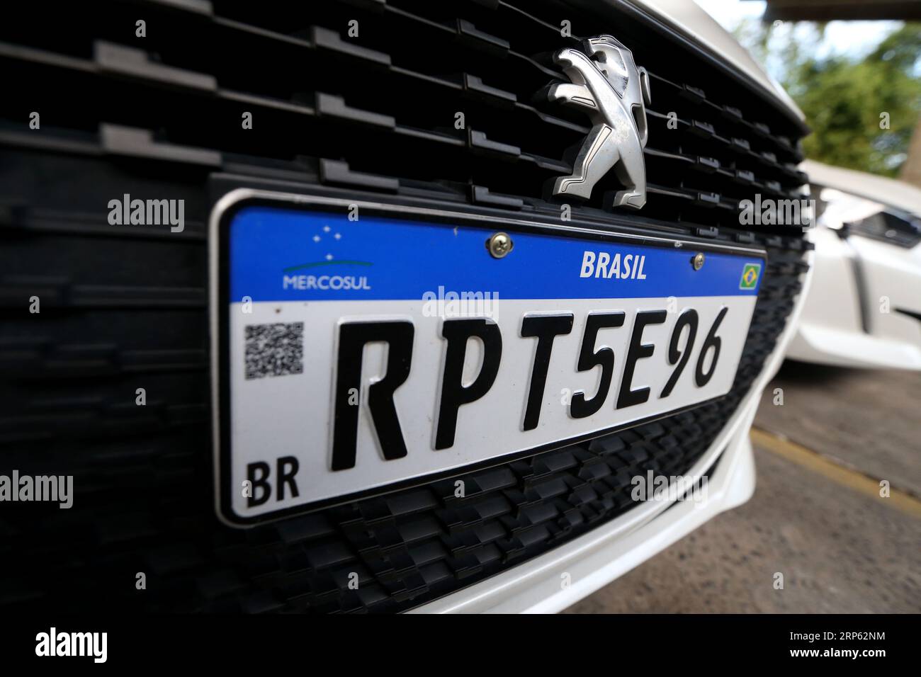 salvador, bahia, brazil - august 29, 2023: vehicle identification plate ...