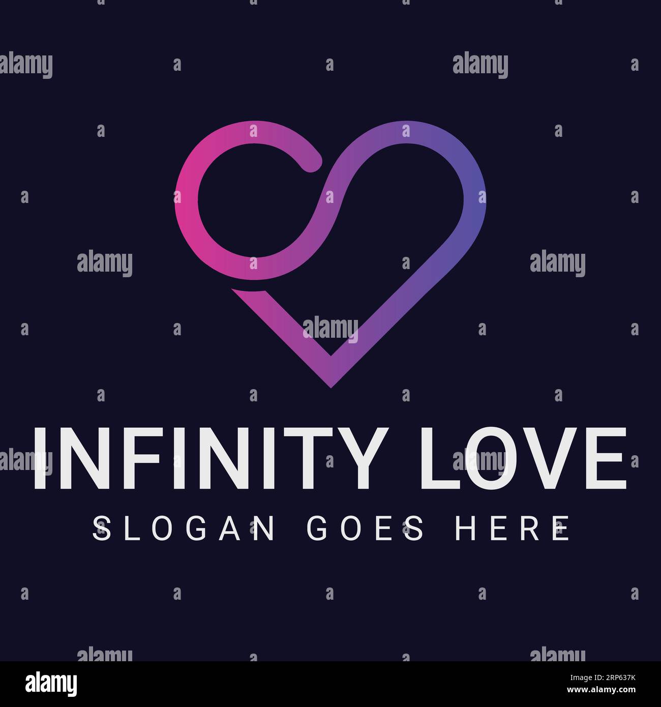 Infinity Love Logo Design Modern Colorful Heart Logotype Stock Vector