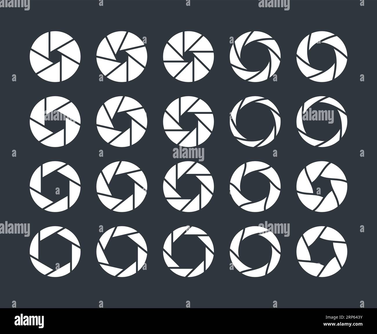 Camera lens diaphragm. Optical lenses, shutter aperture pictogram