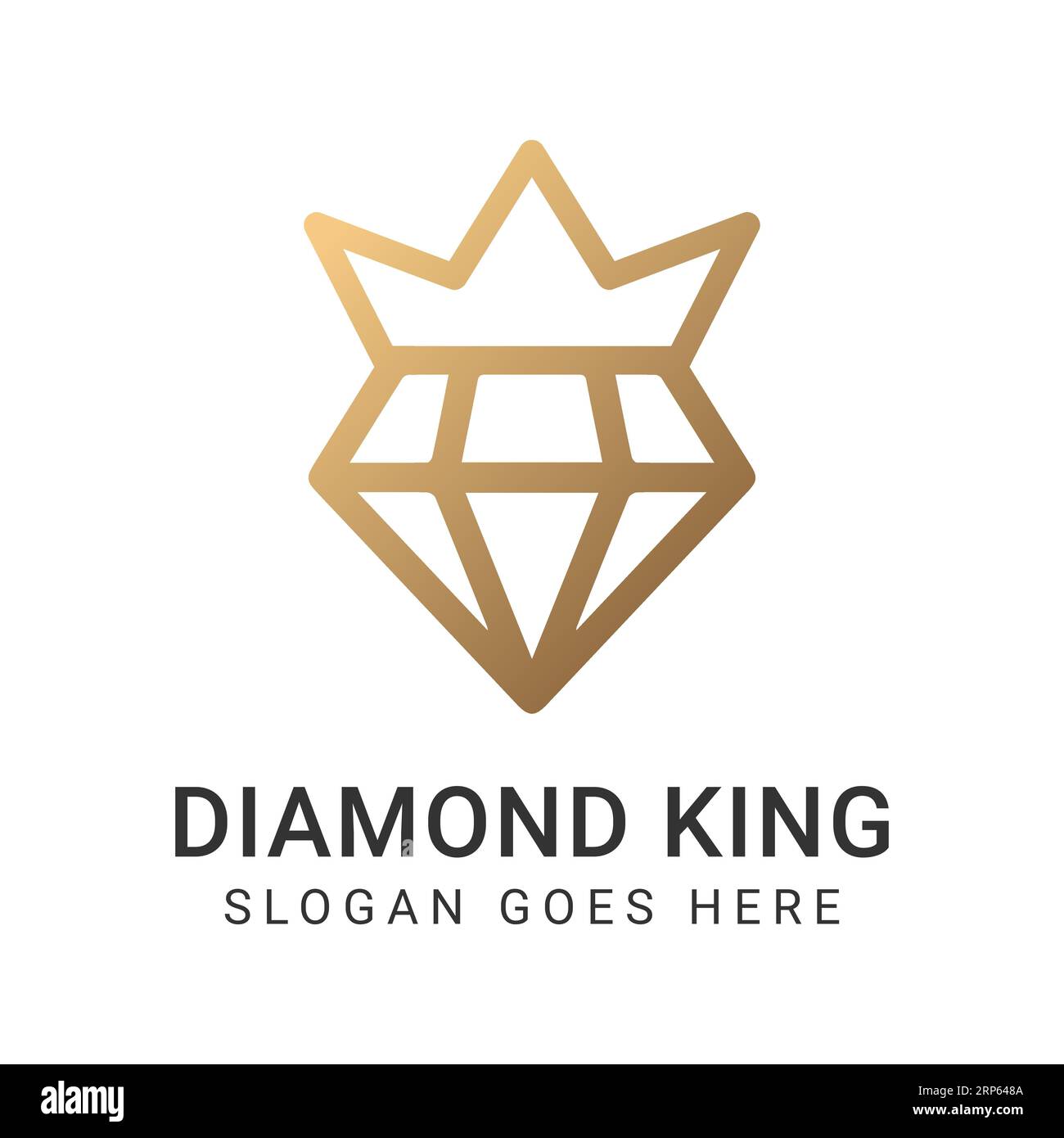Luxury Diamond King Crown Logo Design Jewelry Logotype Stock Vector ...
