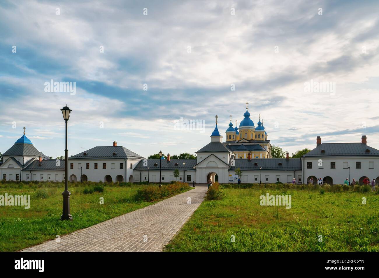 Konevets, Russia July 22, 2023 . Konevsky Monastery on Konevets Island on Lake Ladoga, Russia. View of the central entrance of the monastery from the Stock Photo