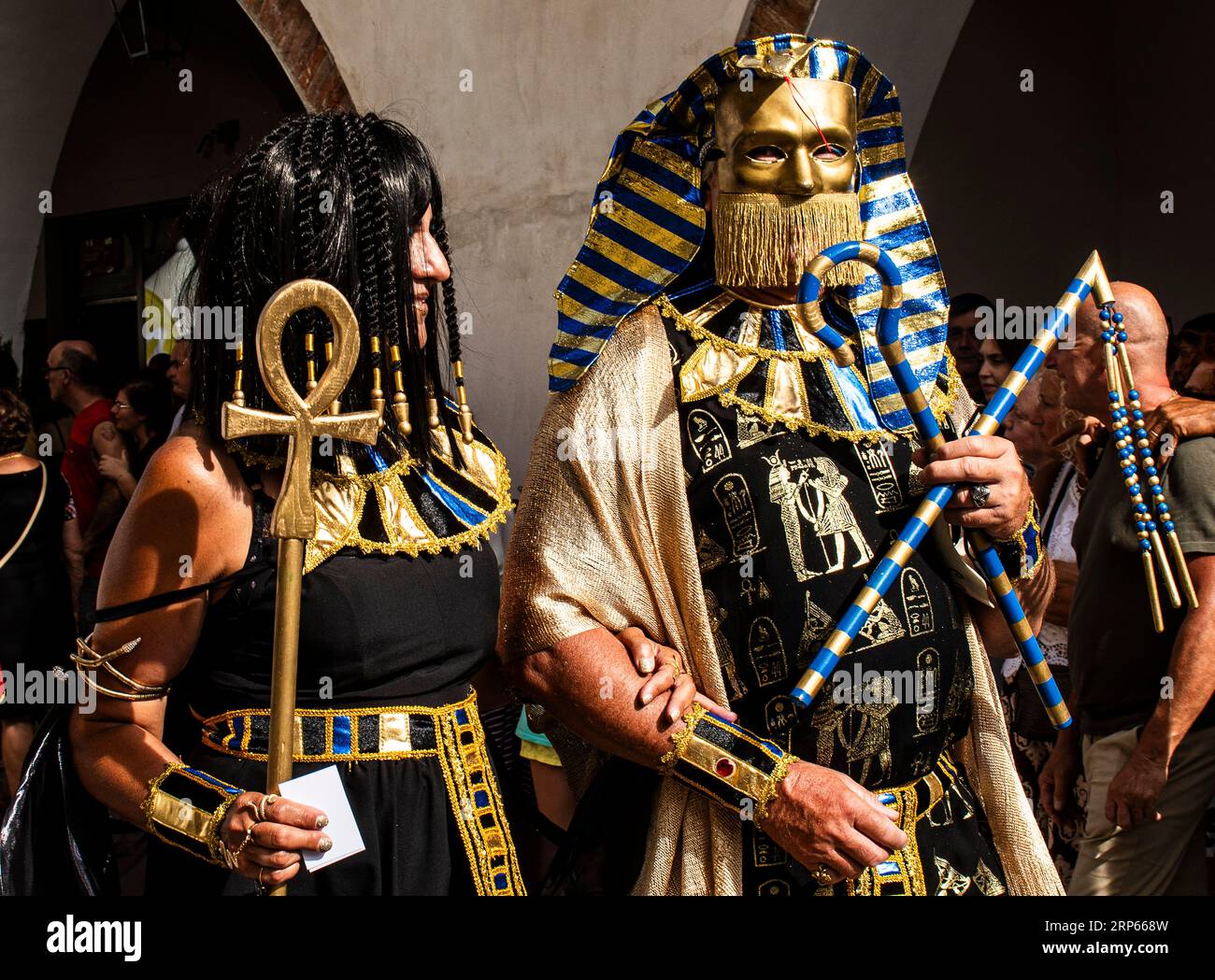 Italy Piedmont Carmagnola 74° Fiera del Peperone (74th pepper fair ) 01--10th september 2023 - parade mask and costums - Egyptians Credit: Realy Easy Star/Alamy Live News Stock Photo