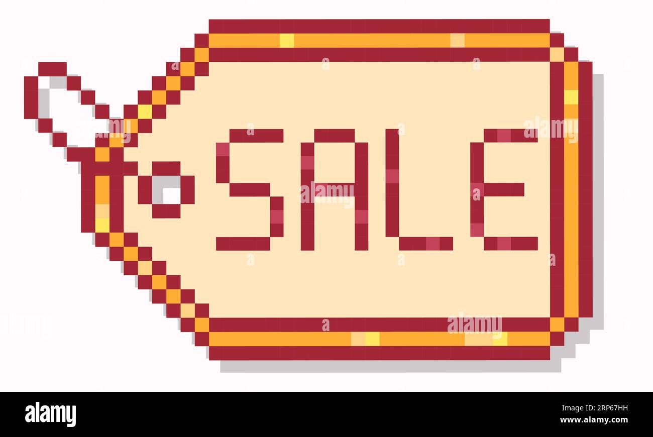 Sale sign. Pixel art style icon 8-bit isolated Stock Vector Image & Art ...