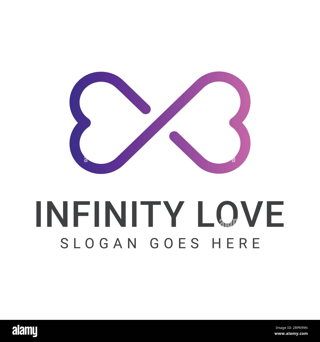 Infinity Love Logo Design Modern Colorful Heart Logotype Stock Vector