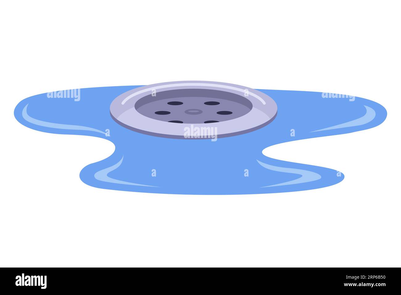 drain in the bathroom. water drains into the bathroom. flat vector