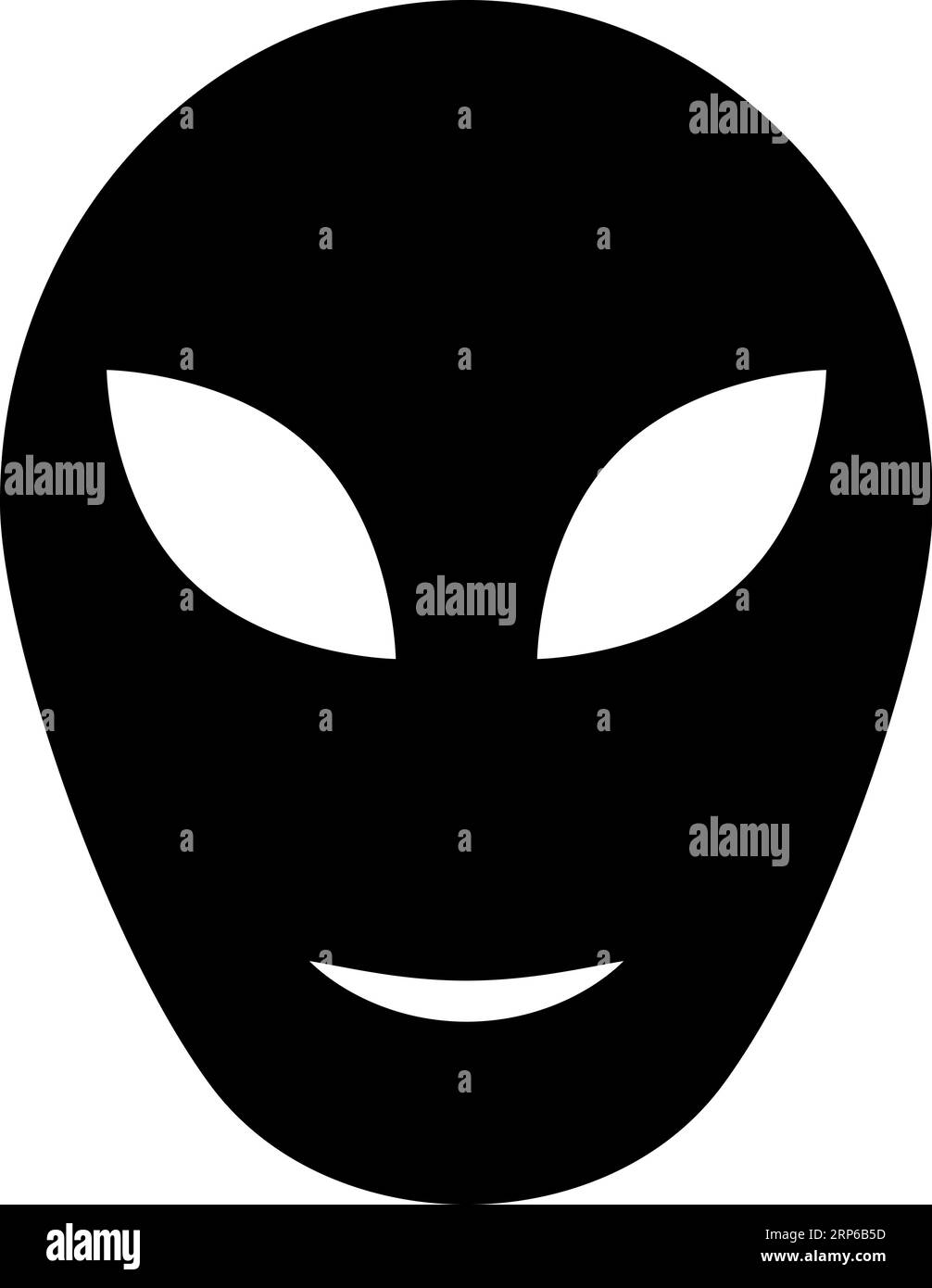 Alien head sign ufo alien humanoid icon stock illustration Stock Vector
