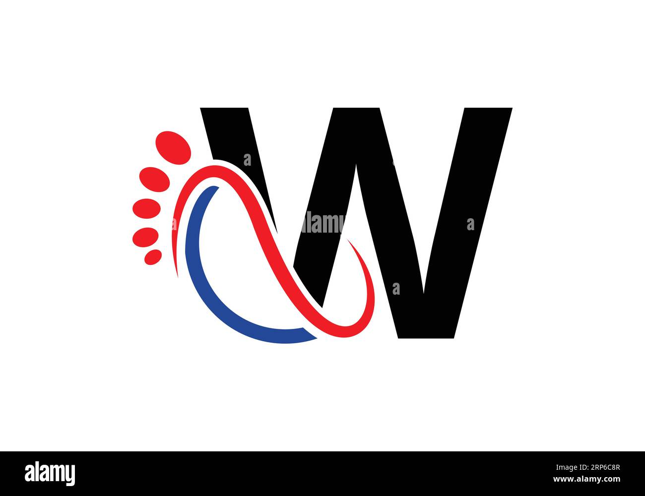 Letter W Foot Logo Design Vector Template. Stock Vector