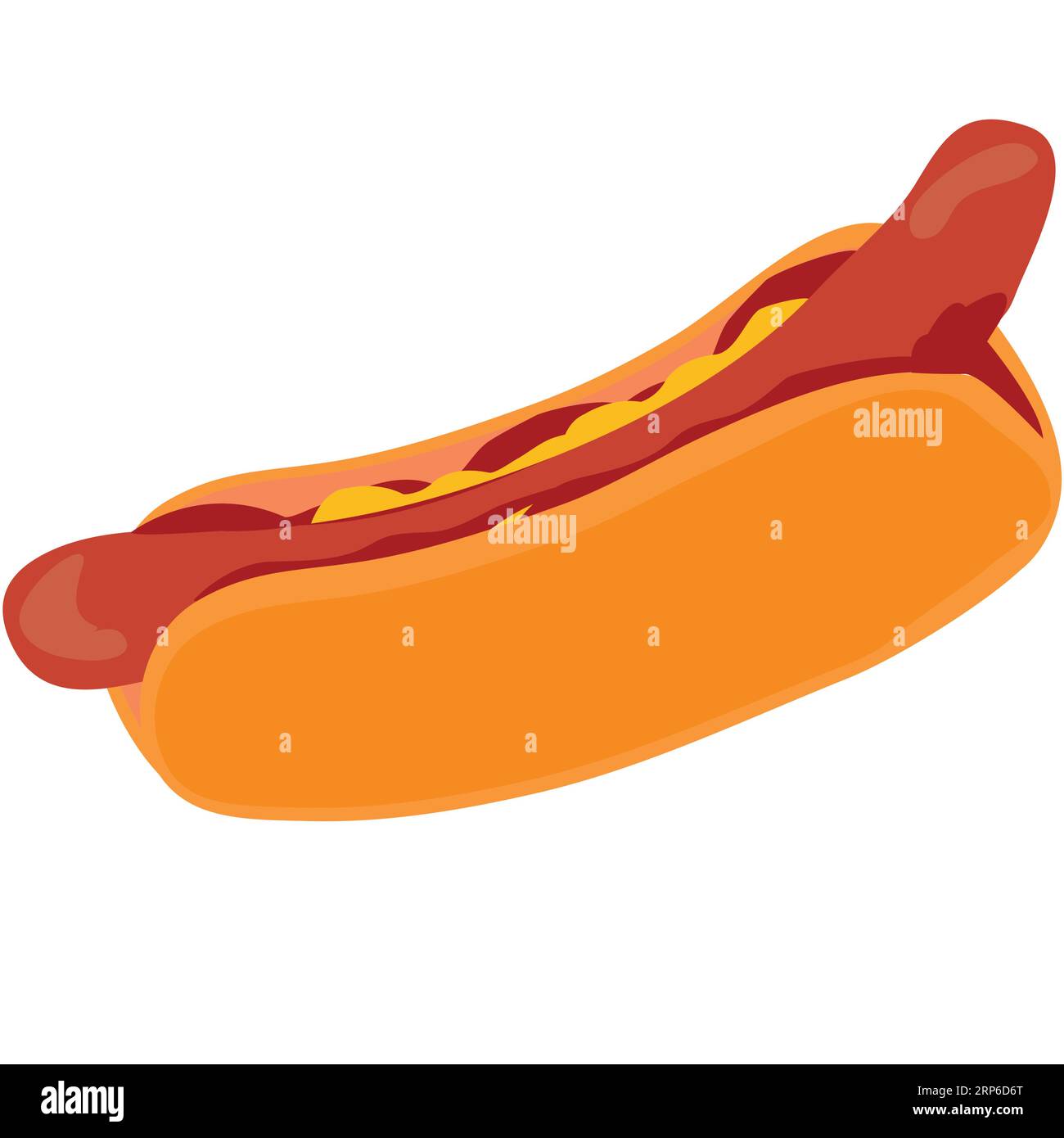 Isolated logo design of an hotdod with mustard, ketchup and roll Stock Vector