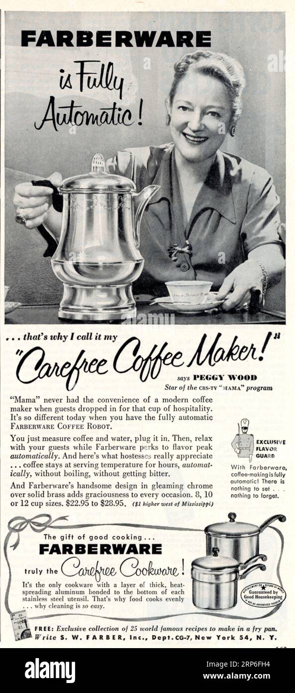Vintage 'Good Housekeeping' September 1953 issue Advert, USA Stock Photo