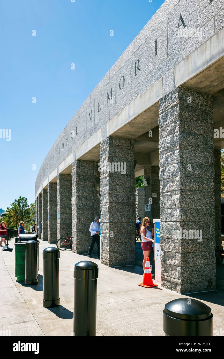 Tourists visiting Mount Rushmore National Memorial; Black Hills; Hill City; South Dakota; USA