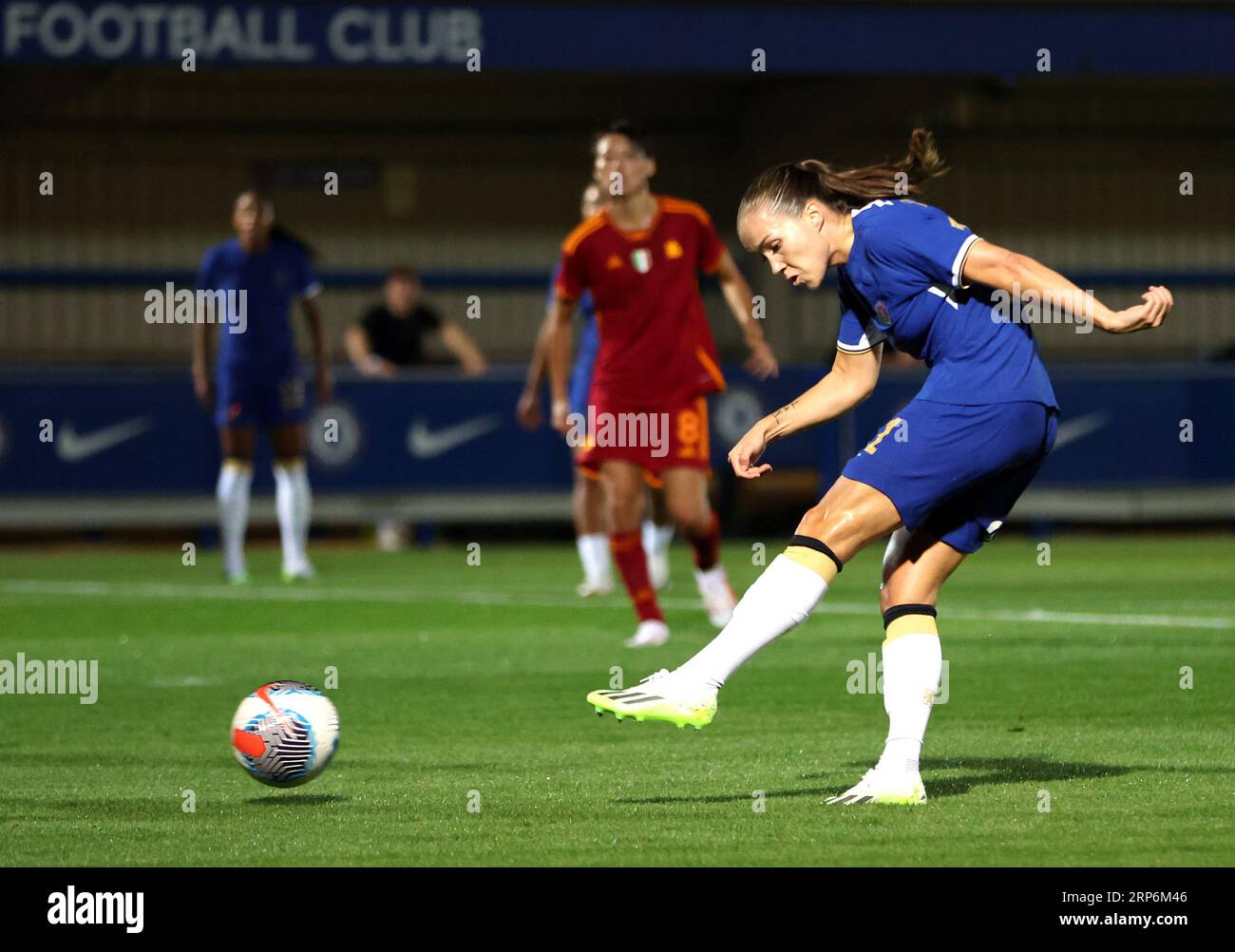 Chelsea's Guro Reiten scores their side's first goal of the game during