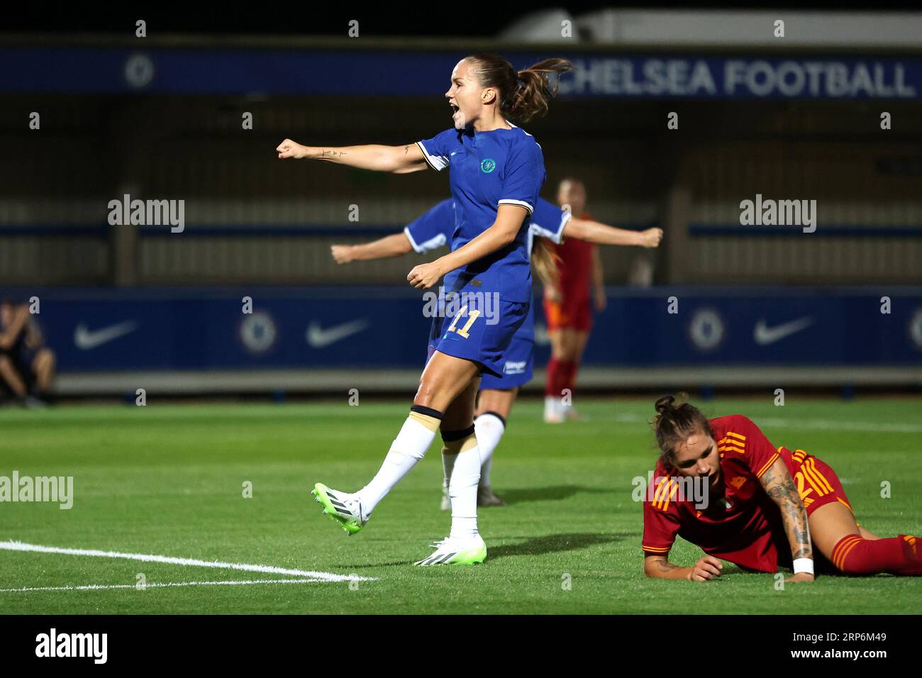 Chelsea's Guro Reiten celebrates scoring their side's first goal of the