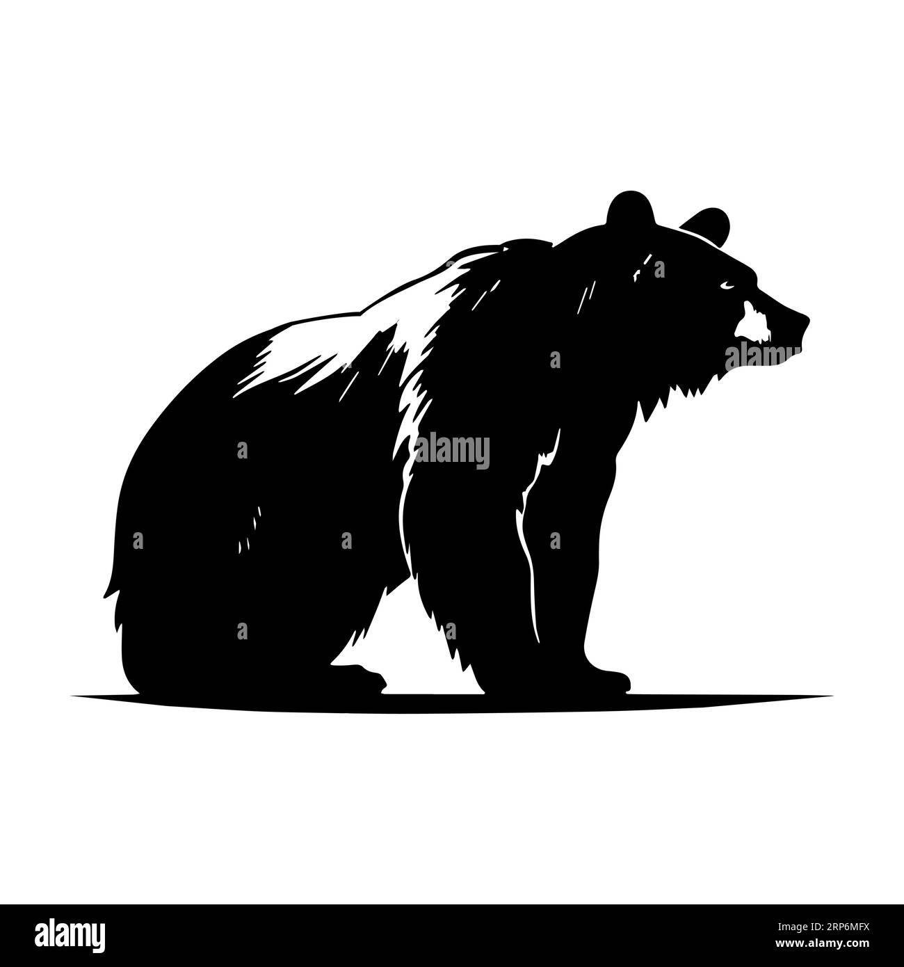 Bear icon. Bear silhouette. Black symbol of a walking bear. Vector