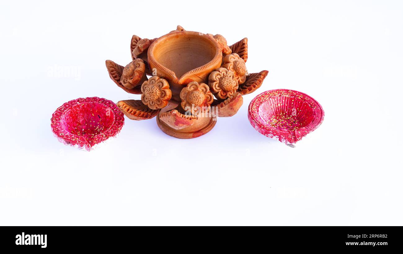 Indian God idol or statue isolated on white. Maa laxmi with Lord