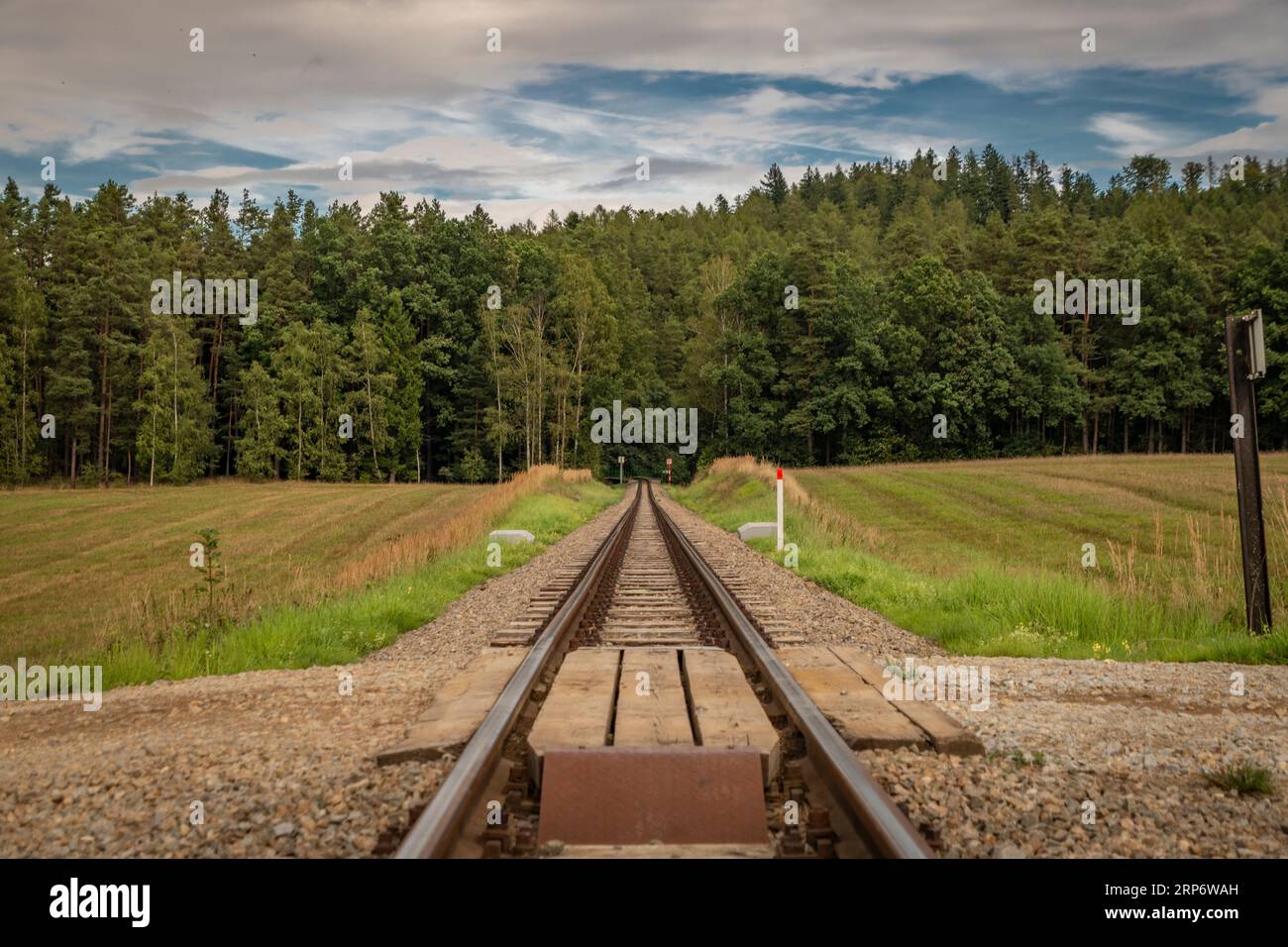 Narrow gauge railway near Weitra town in summer Austria Stock Photo