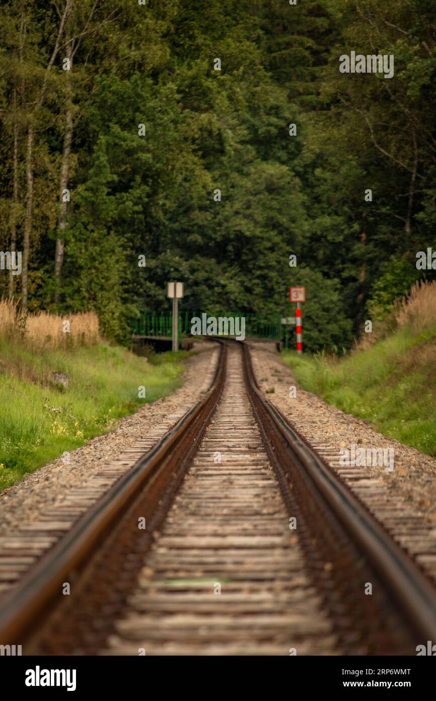 Narrow gauge railway near Weitra town in summer Austria Stock Photo