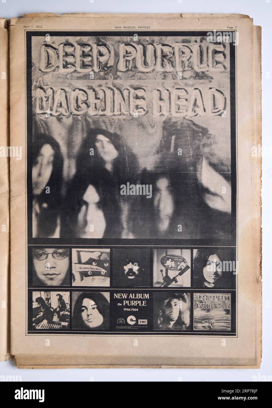 1970s advert for Deep Purple Machine Head in New Musical Express NME Magazine Stock Photo