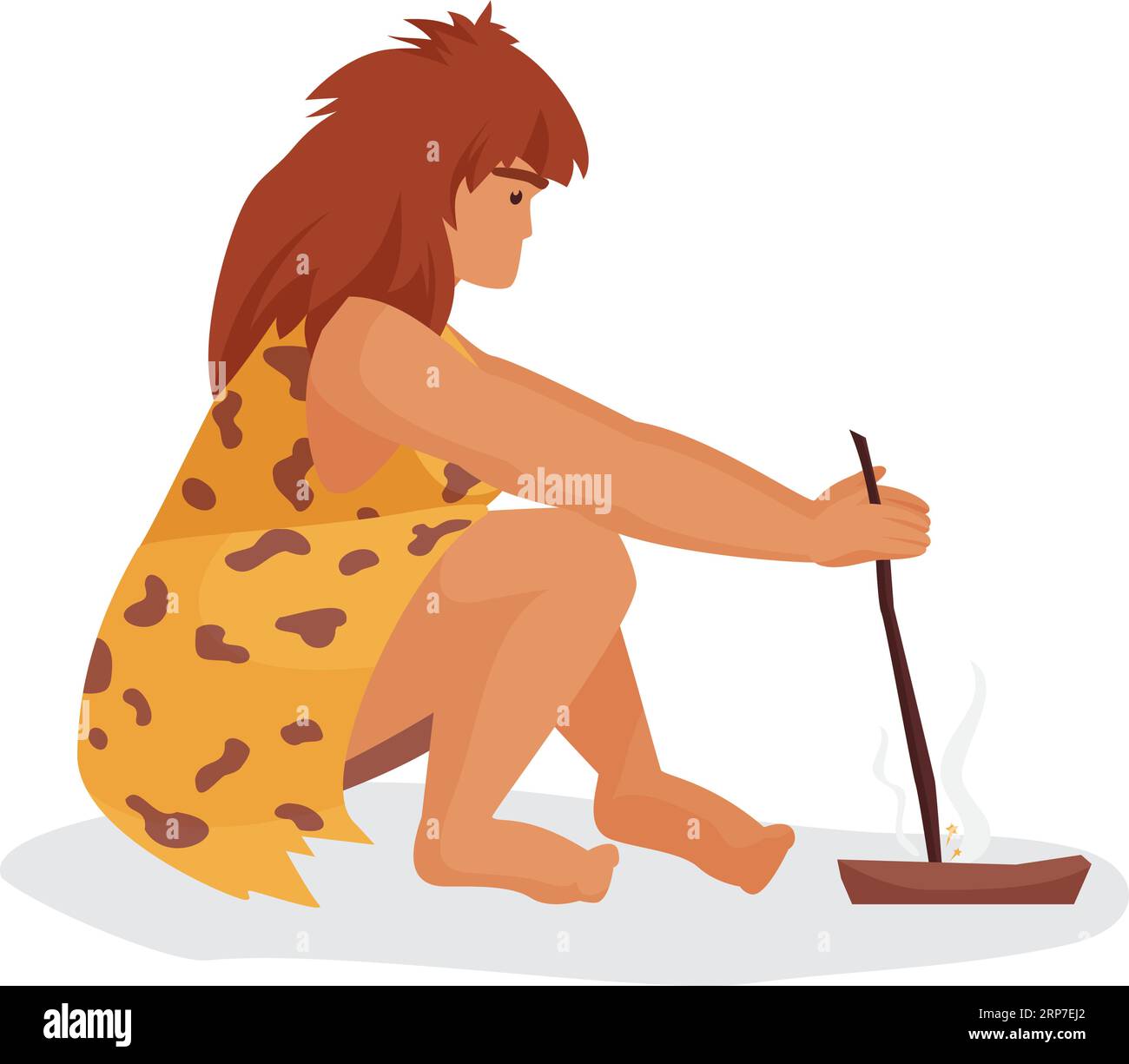 Early man making fire hi-res stock photography and images - Alamy