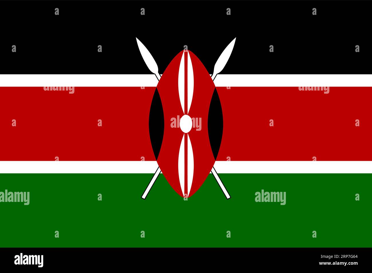 Vector Illustration Flag of Kenya for continue. Stock Vector