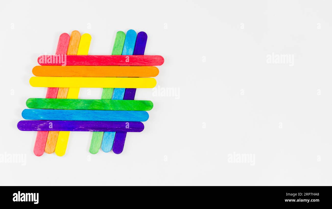 Pride flag colorful sticks Stock Photo