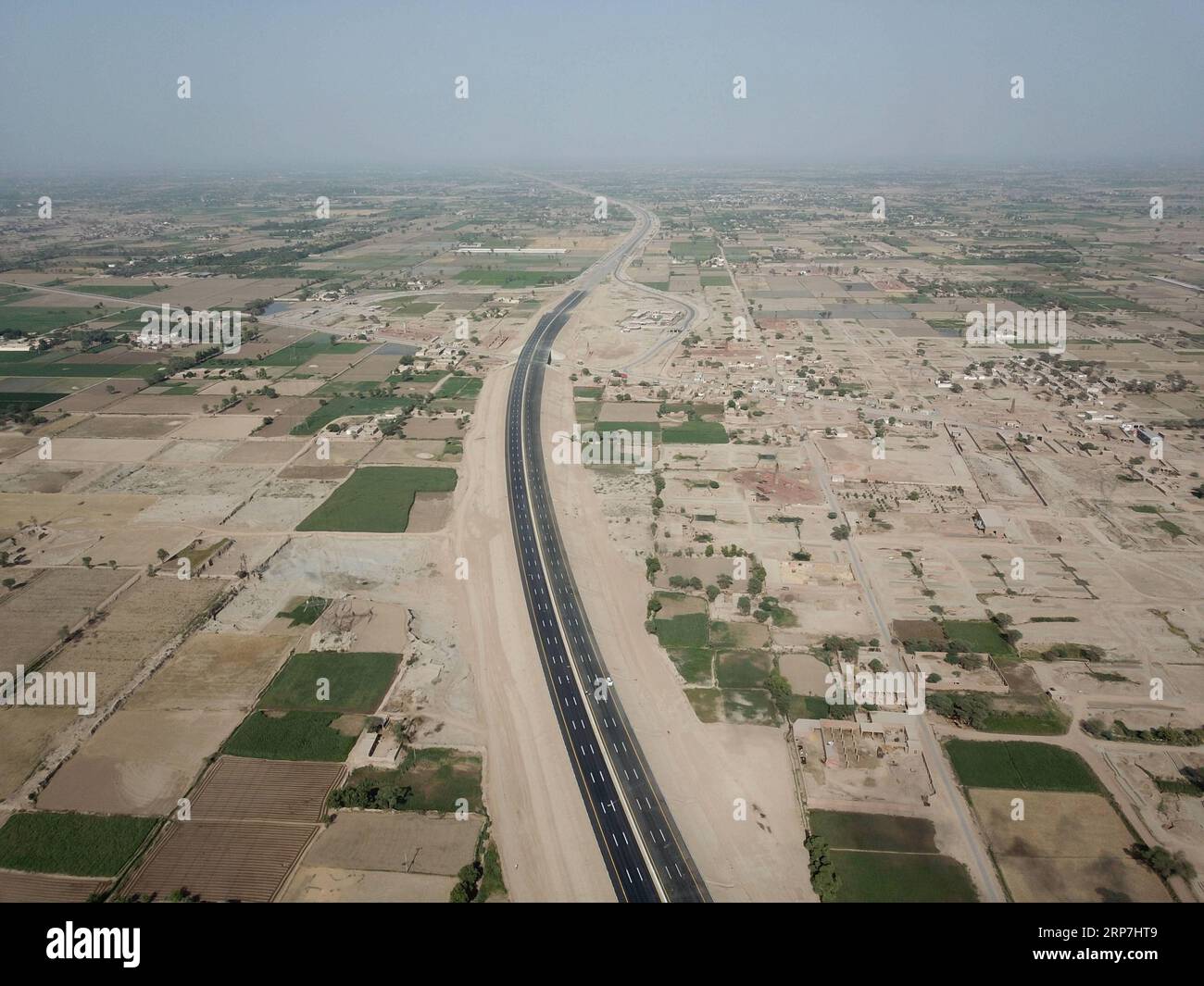 (190207) -- BEIJING, Feb. 7, 2019 -- Photo taken on May 25, 2018 shows the Multan-Shujaabad section of Multan-Sukkur Motorway in Multan, Pakistan. Pakistani Prime Minister Imran Khan said on Wednesday that the China-Pakistan Economic Corridor (CPEC) will bring a host of economic opportunities for the country s southwest Balochistan province, local reports said. During his conversation with political representatives of the Balochistan Awami Party, the prime minister said that development of Gwadar port will open a new era of prosperity in Balochistan by creating vast opportunities for the peopl Stock Photo