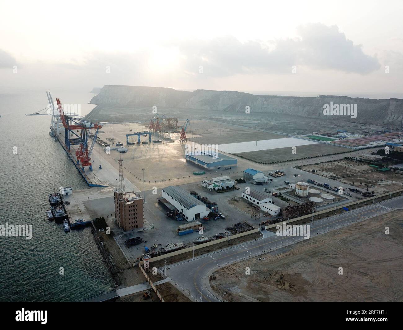 (190207) -- BEIJING, Feb. 7, 2019 -- Photo taken on Jan. 29, 2018 shows a view of Gwadar Port in southwest Pakistan s Gwadar. Pakistani Prime Minister Imran Khan said on Wednesday that the China-Pakistan Economic Corridor (CPEC) will bring a host of economic opportunities for the country s southwest Balochistan province, local reports said. During his conversation with political representatives of the Balochistan Awami Party, the prime minister said that development of Gwadar port will open a new era of prosperity in Balochistan by creating vast opportunities for the people of the province, AR Stock Photo