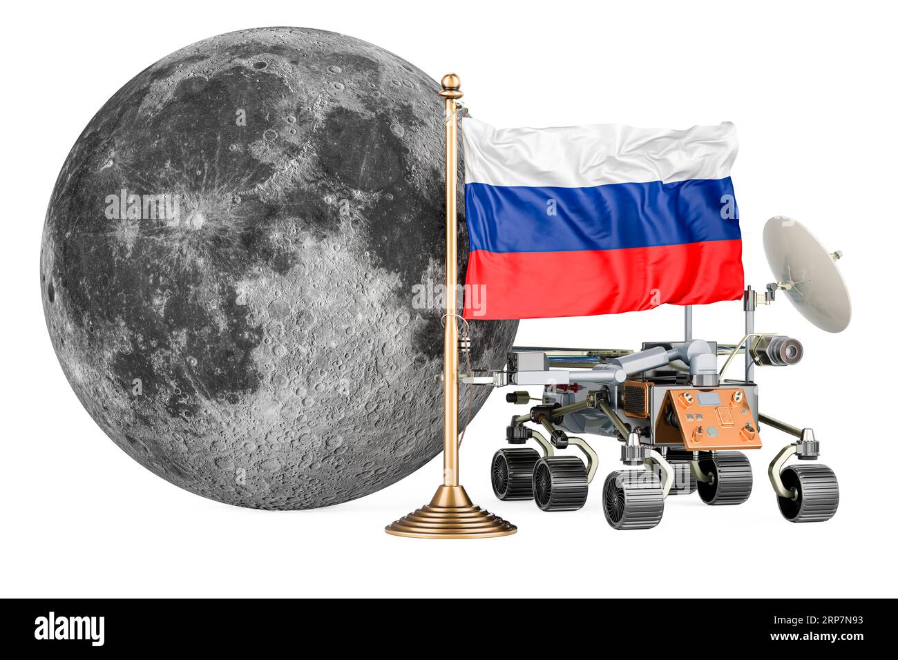 Russian Lunar Exploration Program. rover with Moon and