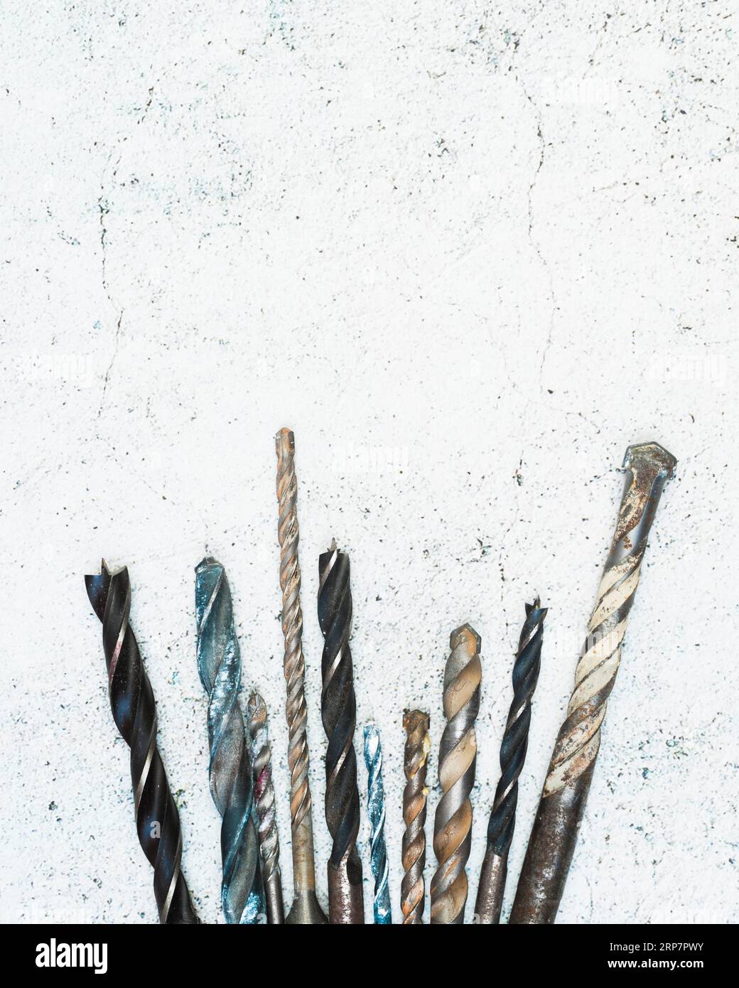 Top view drilling bits Stock Photo