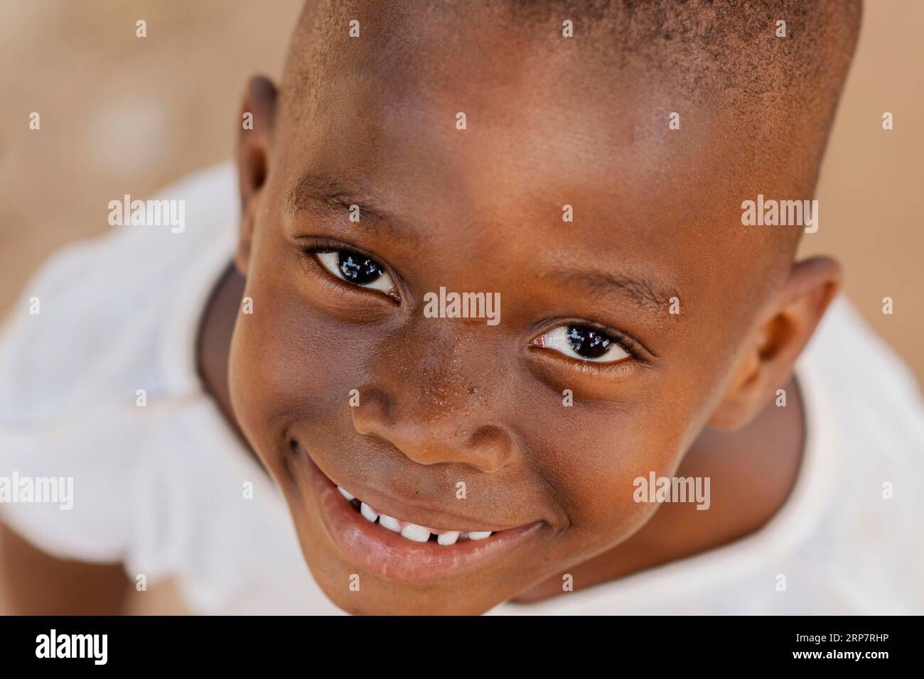 Close up smiley african kid Stock Photo