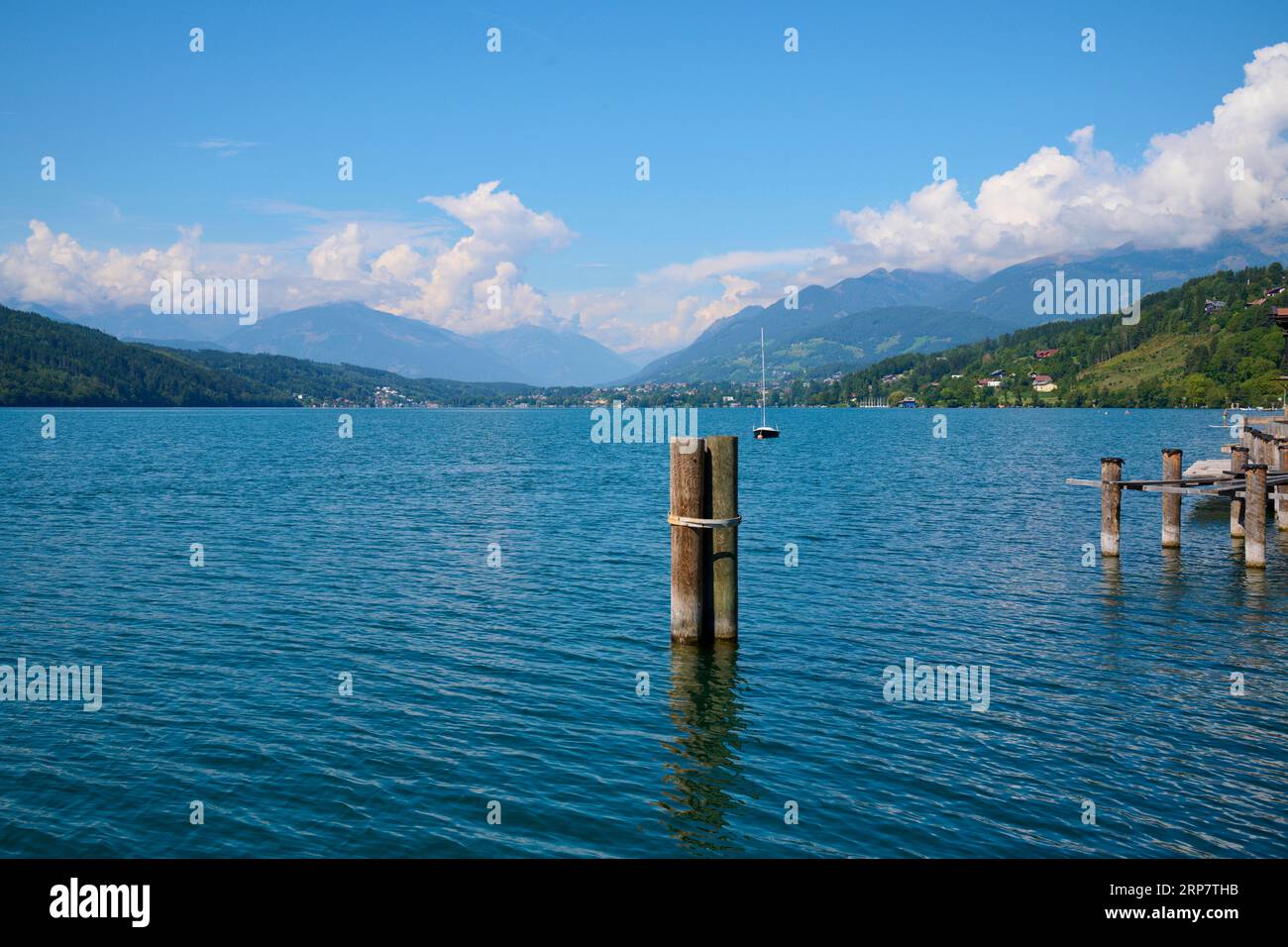 Lake, shore, summer, Lake Millstatt, Millstatt, Carinthia, Austria Stock Photo