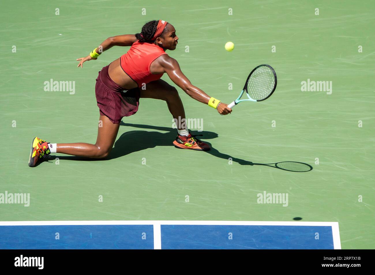 Coco Gauff (USA) competing in the Women's Singles Round 2 at the 2023