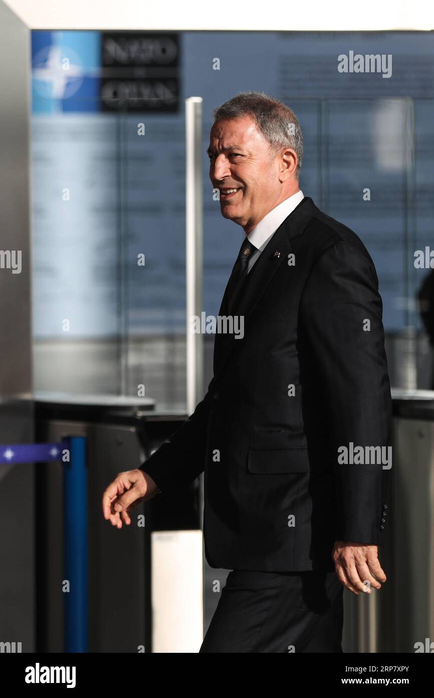 (190213) -- BRUSSELS, Feb. 13, 2019 -- Turkish Minister of Defence Hulusi Akar arrives for the NATO defence ministers meeting at the NATO headquarters in Brussels, Belgium, Feb. 13, 2019. ) BELGIUM-BRUSSELS-NATO ZhengxHuansong PUBLICATIONxNOTxINxCHN Stock Photo