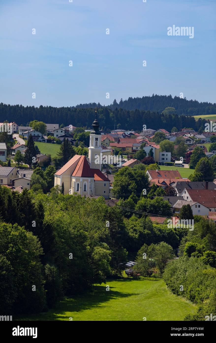 Village view, Muenzkirchen, Innviertel, Upper Austria, Austria Stock ...