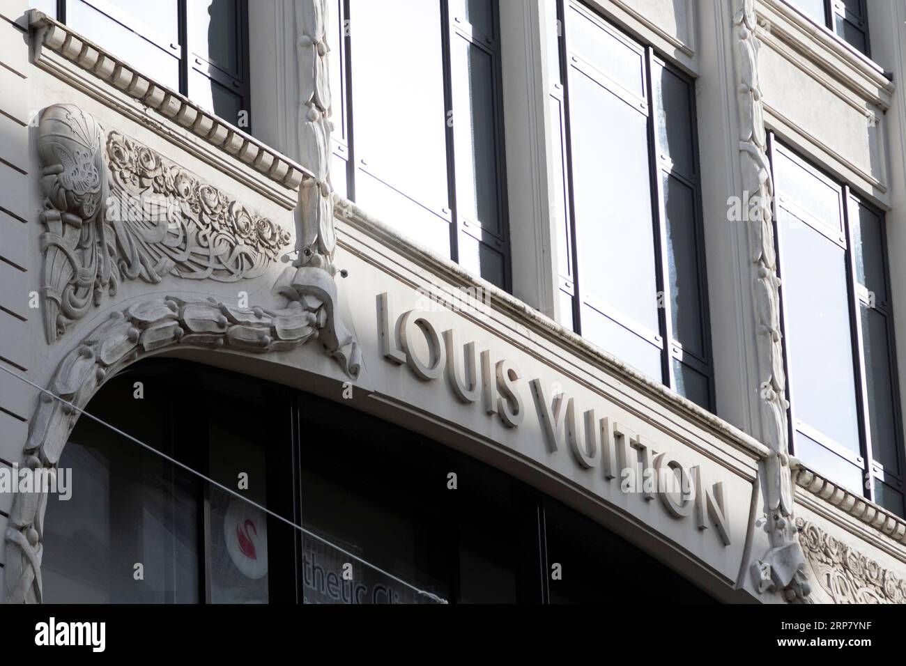 Louis Vuitton Store Facade On Fashion Street Stock Photo
