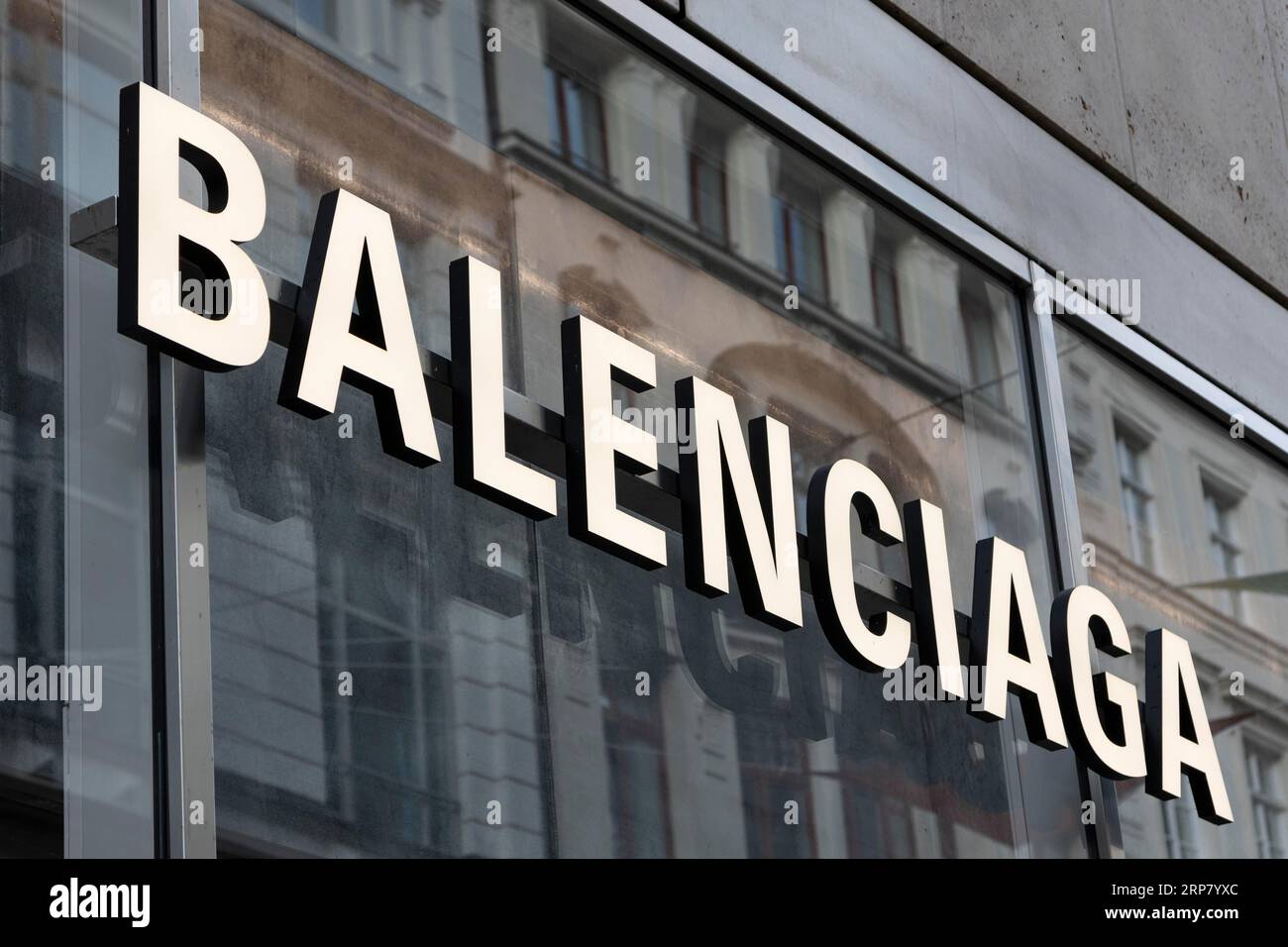 Close-up, logo of the Italian luxury fashion brand Balenciaga on a boutique  in the shopping street Neuer Wall, Hamburg, Germany Stock Photo - Alamy