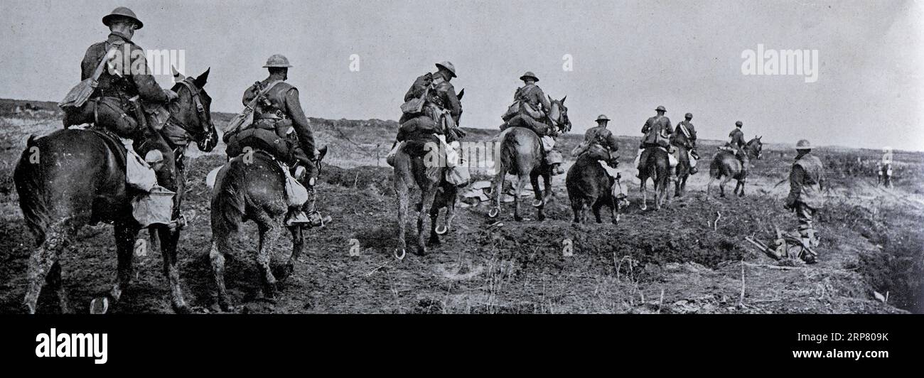 Canadian cavalry, Vimy Ridge battle, April 1917, Pas-de-Calais ...