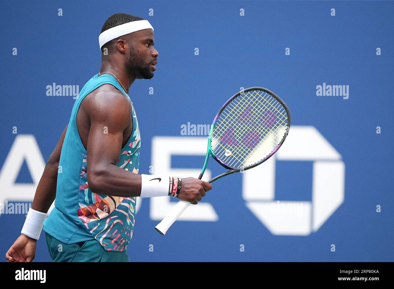 Frances Tiafoe during a mens singles match at the 2023 US Open, Sunday, Sep