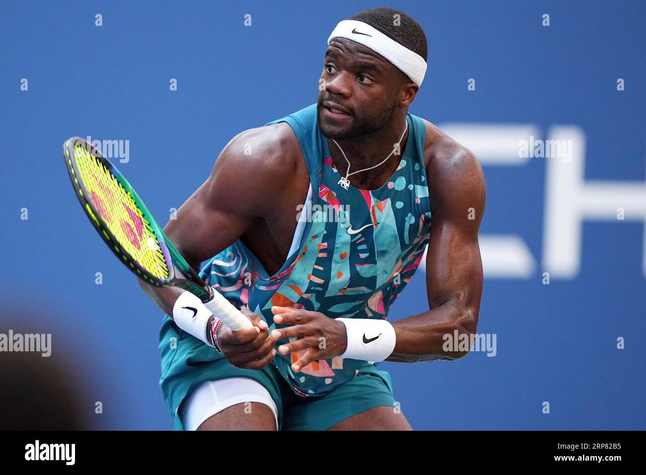 Frances Tiafoe during a mens singles match at the 2023 US Open, Sunday, Sep